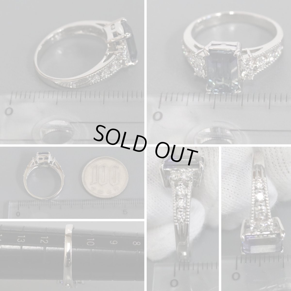 画像8: Pt900バイカラーゾイサイトダイヤモンドリング 2.221 D0.41 5.9g #11 (8)