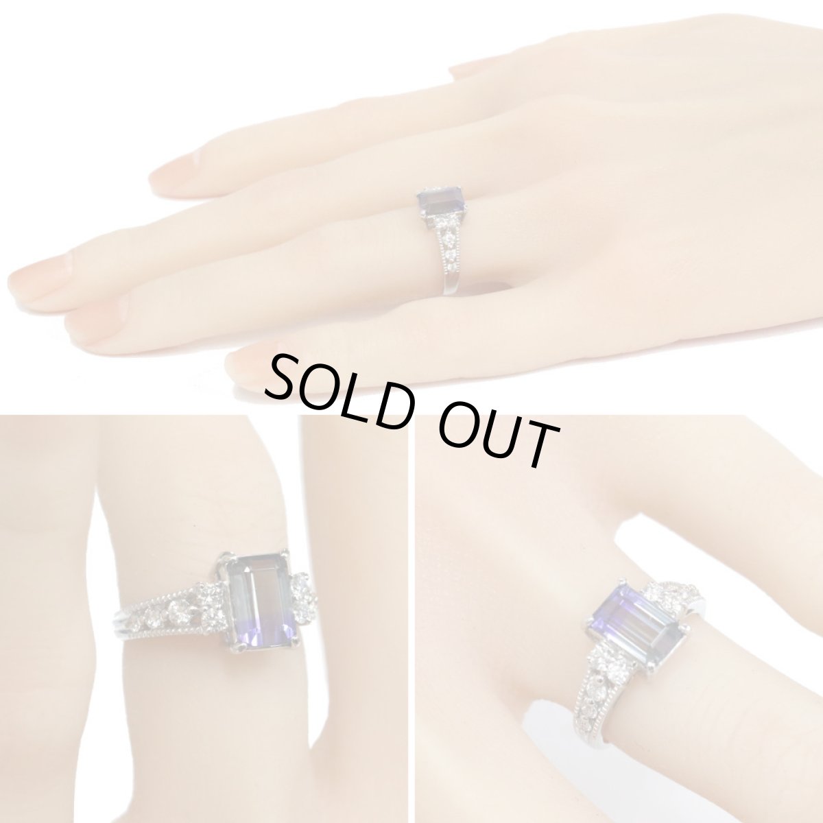 画像9: Pt900バイカラーゾイサイトダイヤモンドリング 2.221 D0.41 5.9g #11 (9)