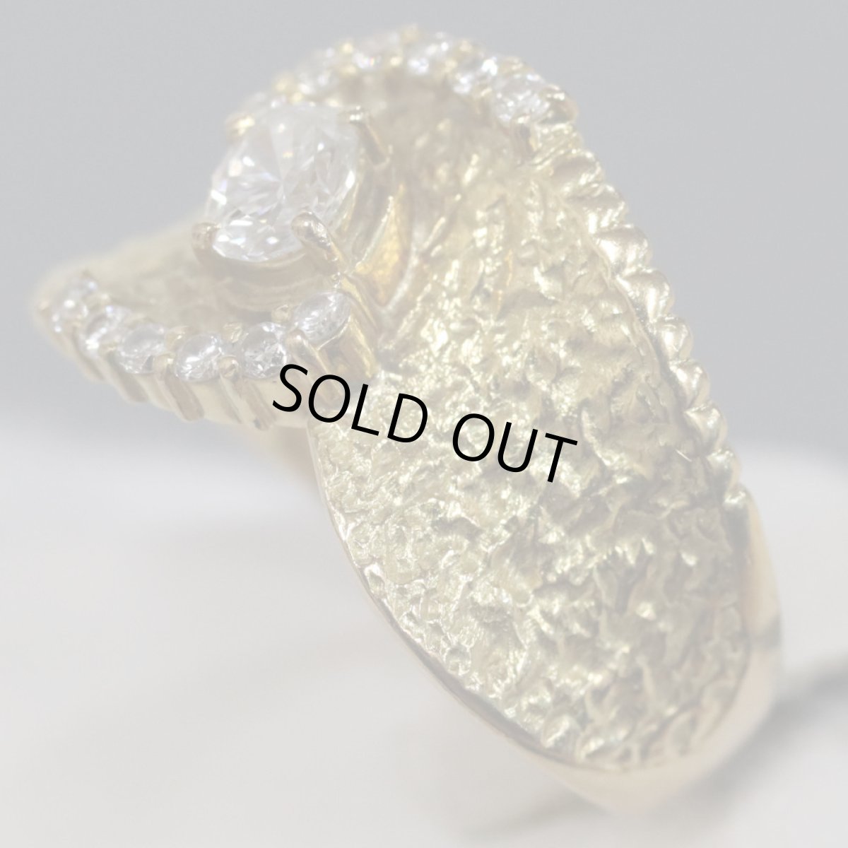 画像2: K18ダイヤモンドリング D0.34 D0.17 7.0g #15 (2)