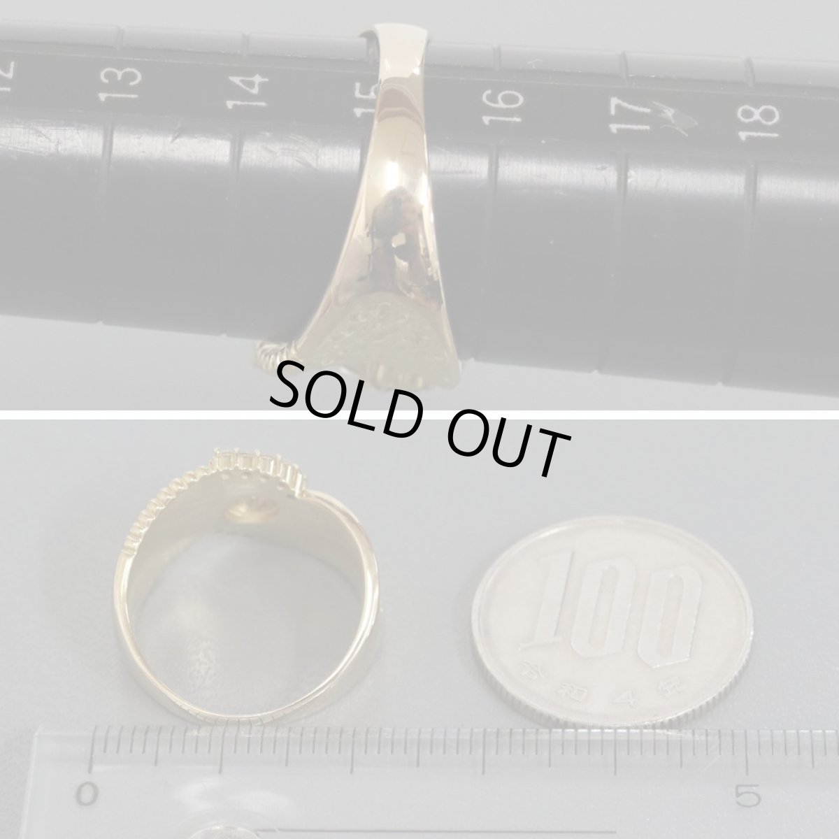 画像7: K18ダイヤモンドリング D0.34 D0.17 7.0g #15 (7)