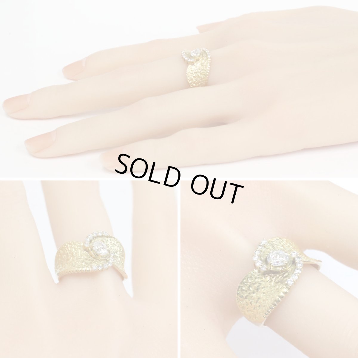 画像9: K18ダイヤモンドリング D0.34 D0.17 7.0g #15 (9)