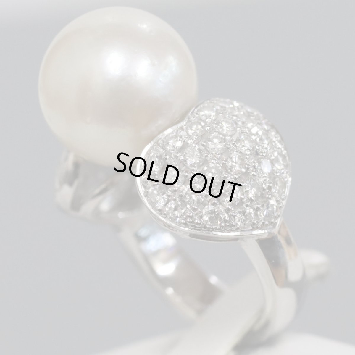 画像2: Pt900パールダイヤモンドリング D1.131 14.6g #8 (2)