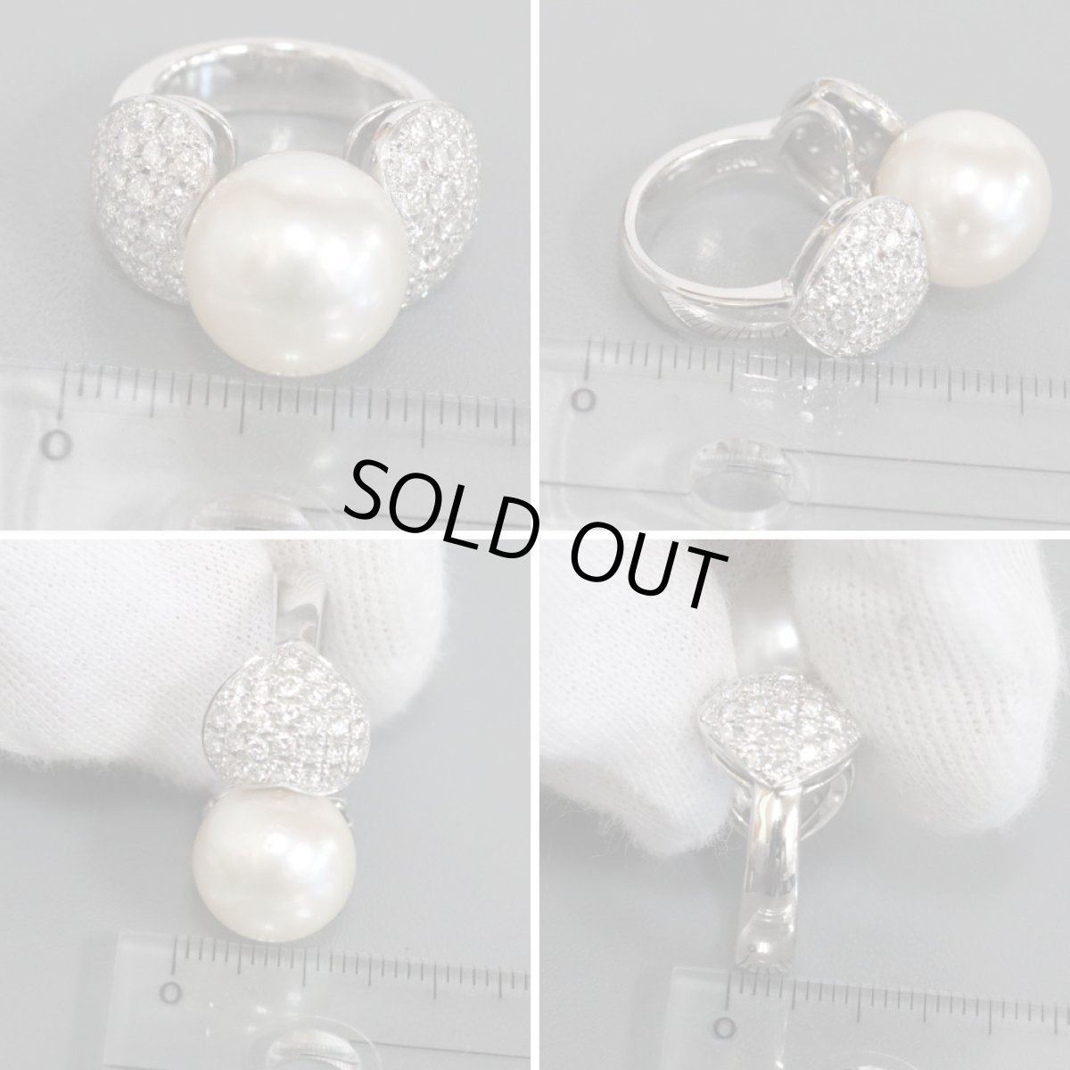 画像9: Pt900パールダイヤモンドリング D1.131 14.6g #8 (9)