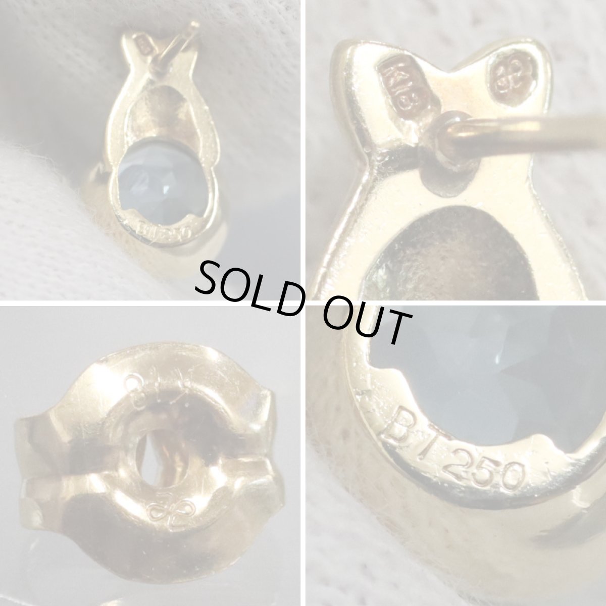 画像8: K18ブルートパーズピアス BT2.50×2 4.2g (8)