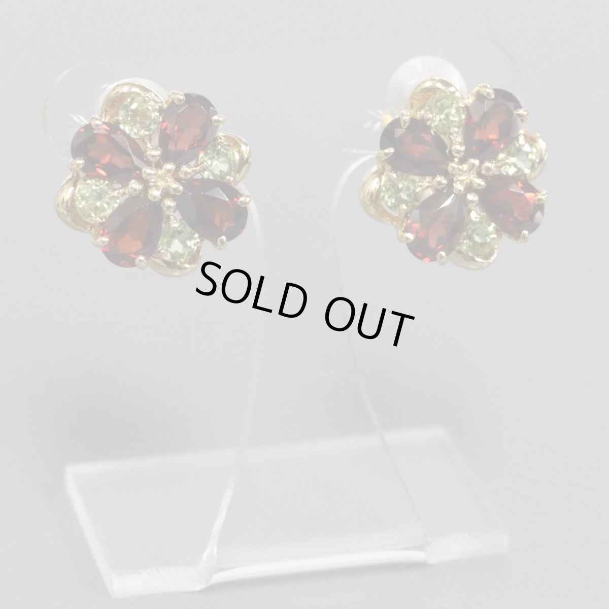 画像3: K18ガーネットペリドットイヤリング 5.8g (3)