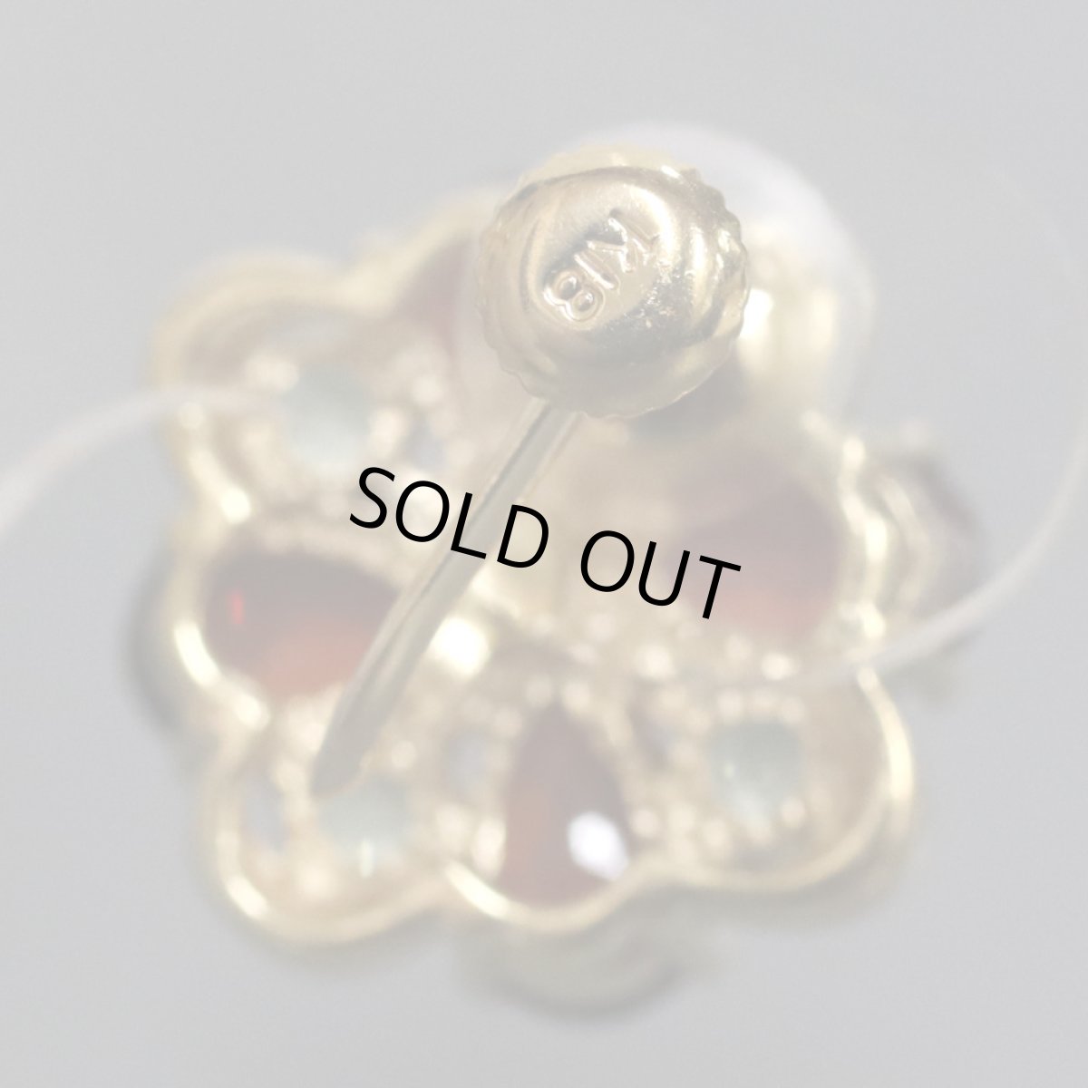 画像5: K18ガーネットペリドットイヤリング 5.8g (5)