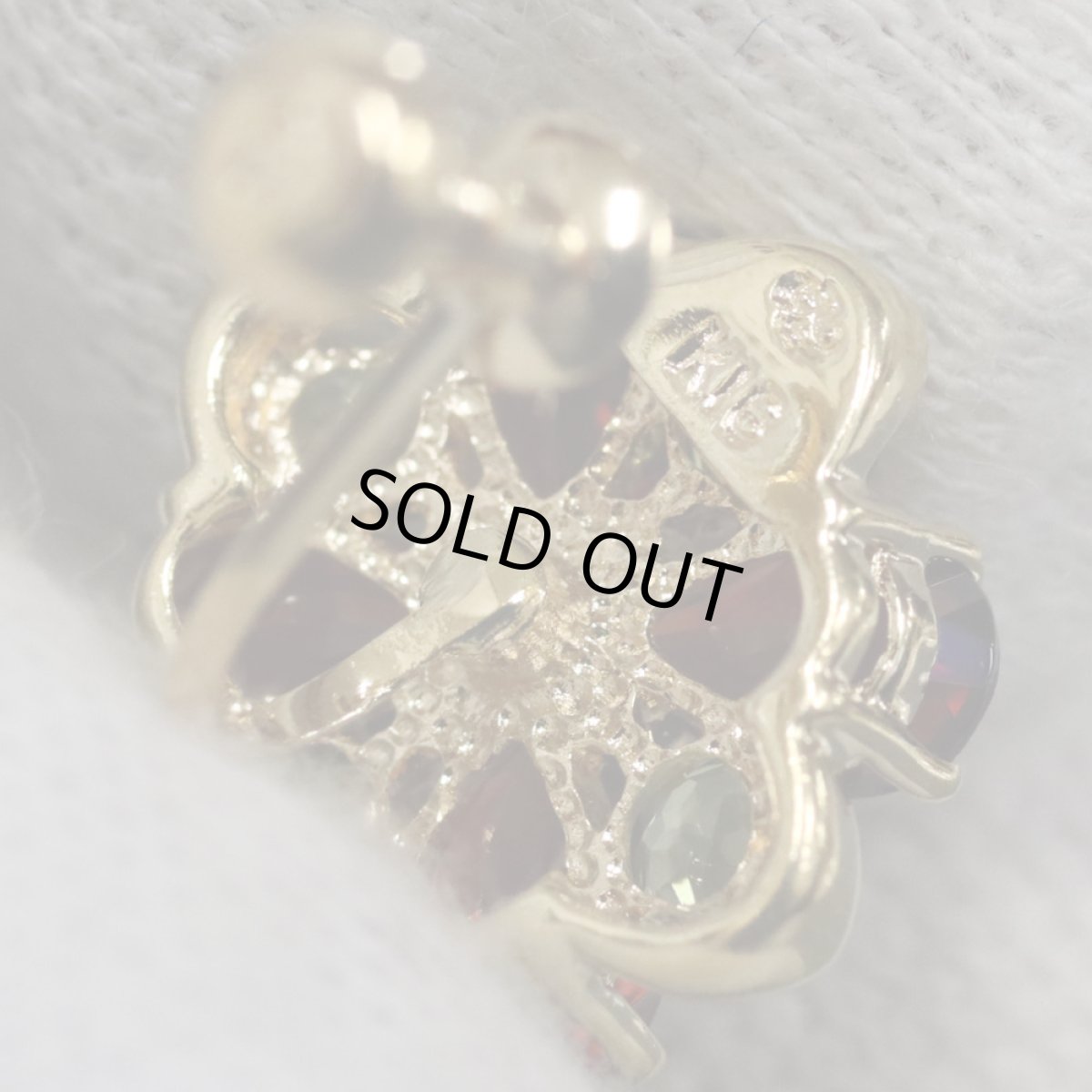 画像6: K18ガーネットペリドットイヤリング 5.8g (6)