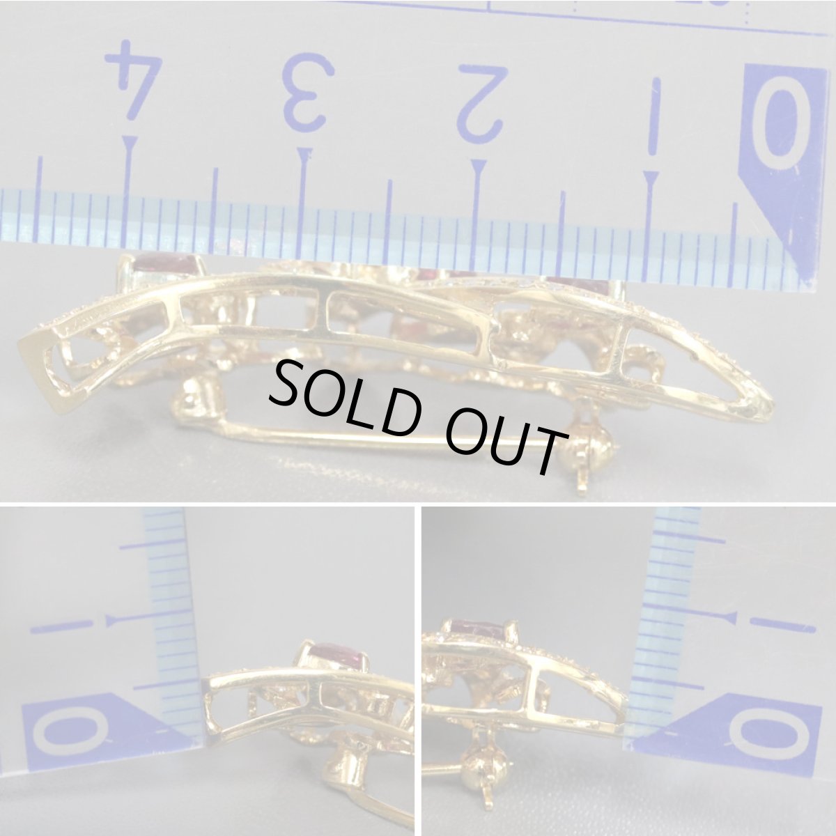 画像6: K18ルビーダイヤモンドブローチ/ペンダントトップ R1.23 D0.57 8.6g (6)