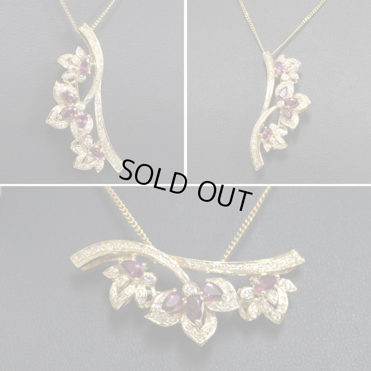 画像8: K18ルビーダイヤモンドブローチ/ペンダントトップ R1.23 D0.57 8.6g (8)