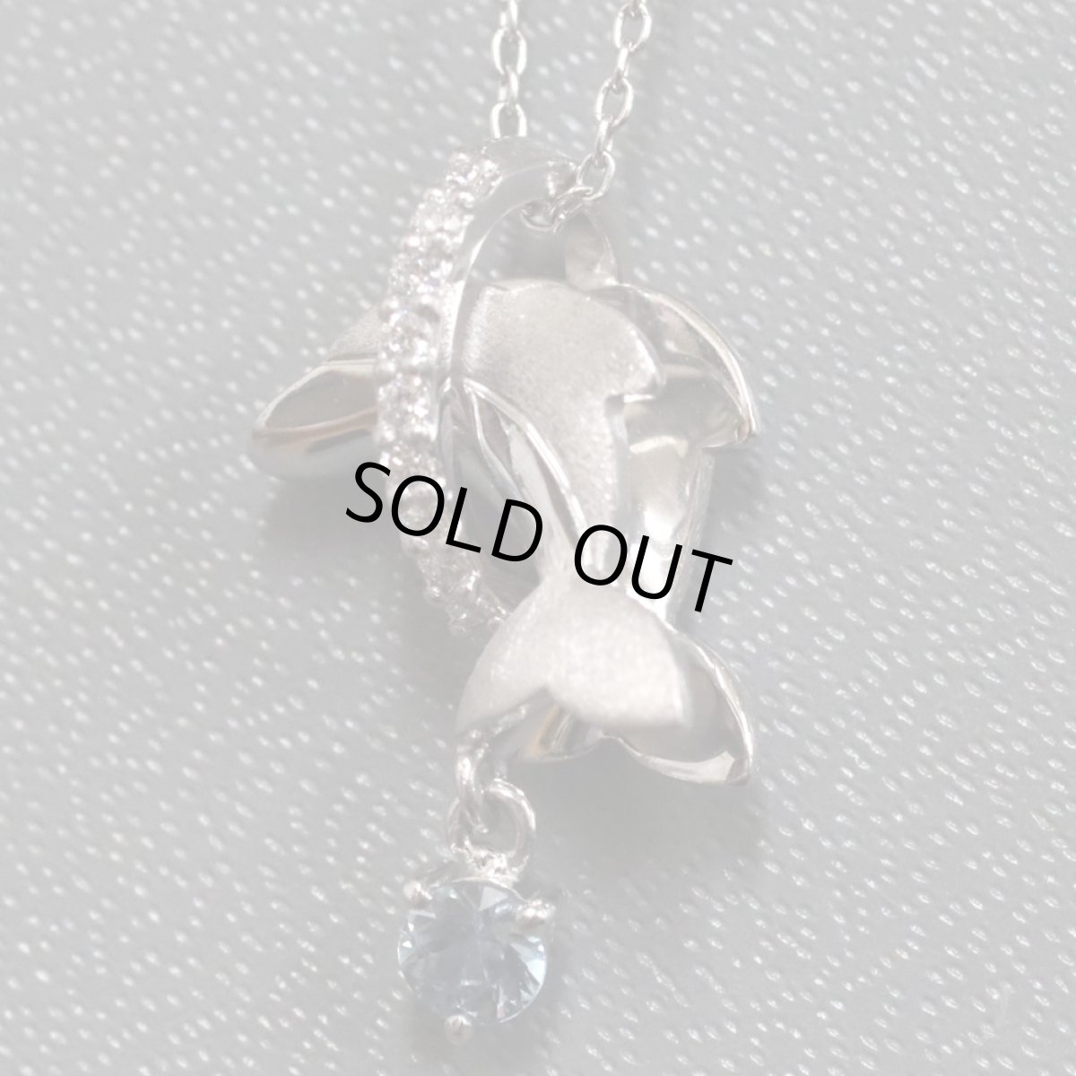 画像2: Pt950/850アクアマリンダイヤモンドペンダント イルカモチーフ AQ0.14 D0.05 4.7g (2)