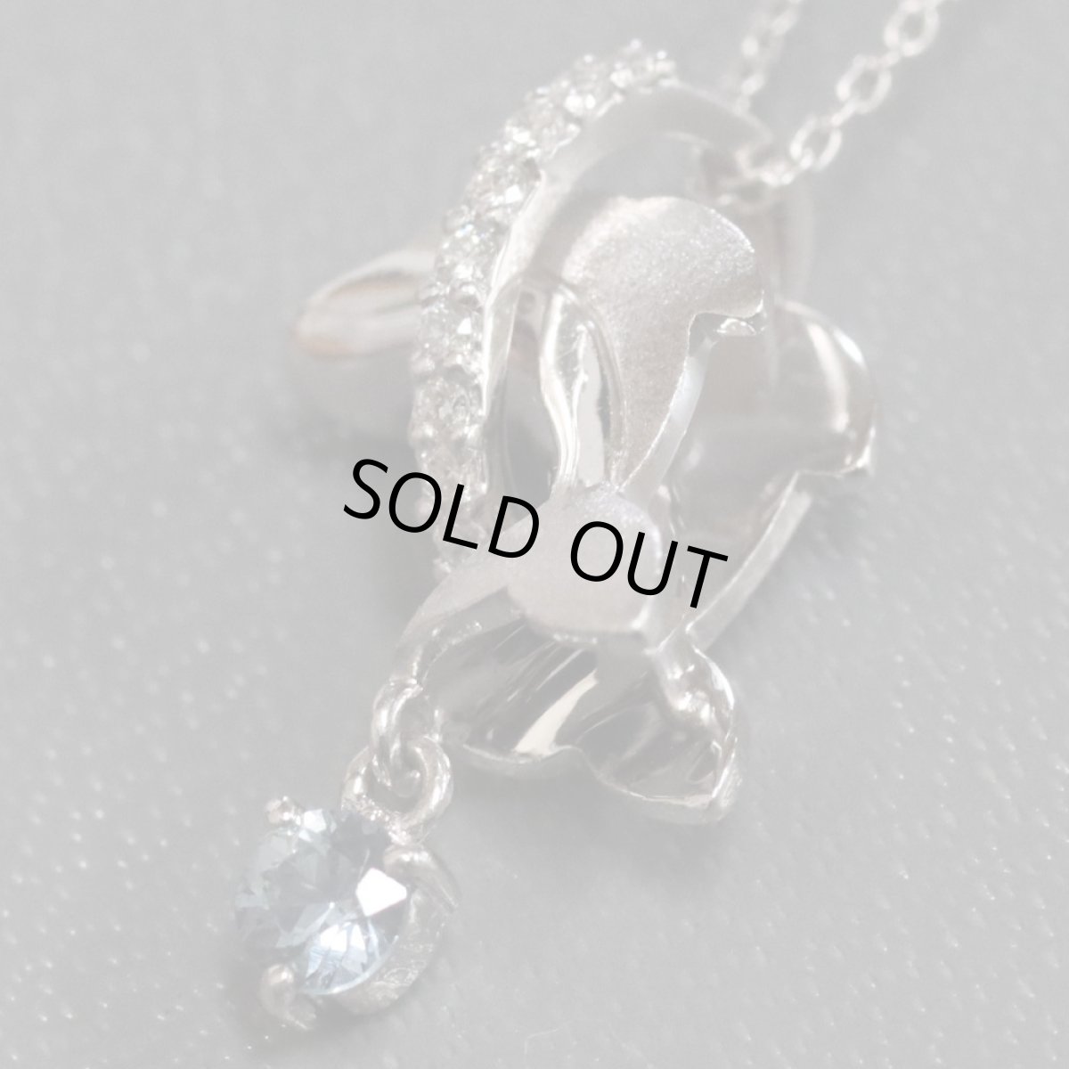 画像4: Pt950/850アクアマリンダイヤモンドペンダント イルカモチーフ AQ0.14 D0.05 4.7g (4)