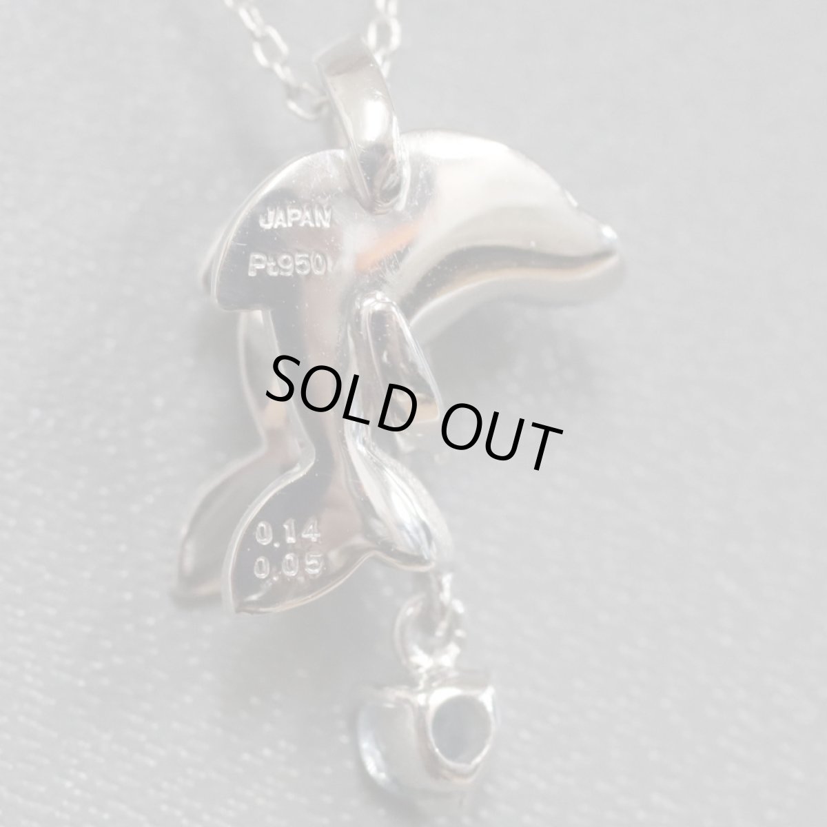 画像5: Pt950/850アクアマリンダイヤモンドペンダント イルカモチーフ AQ0.14 D0.05 4.7g (5)