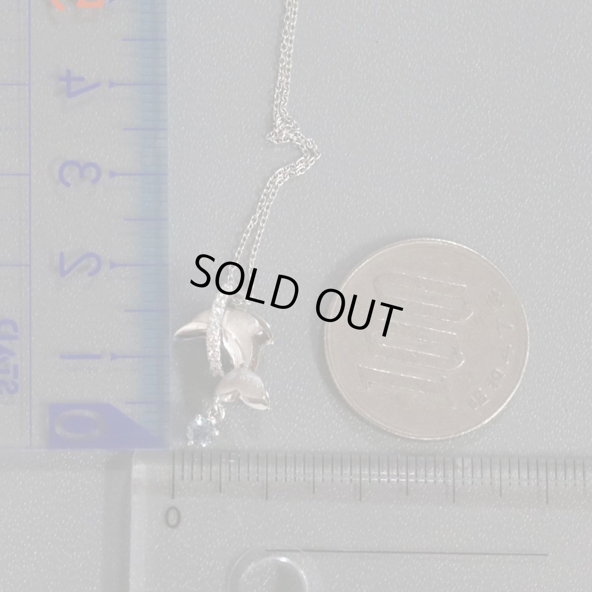 画像9: Pt950/850アクアマリンダイヤモンドペンダント イルカモチーフ AQ0.14 D0.05 4.7g (9)