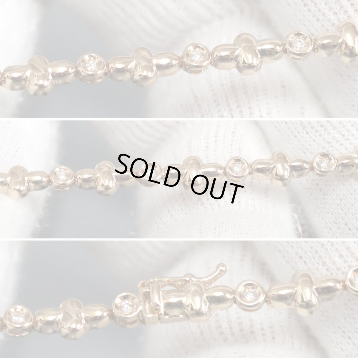 画像2: K18PGダイヤモンドブレスレット D0.22 9.5g (2)