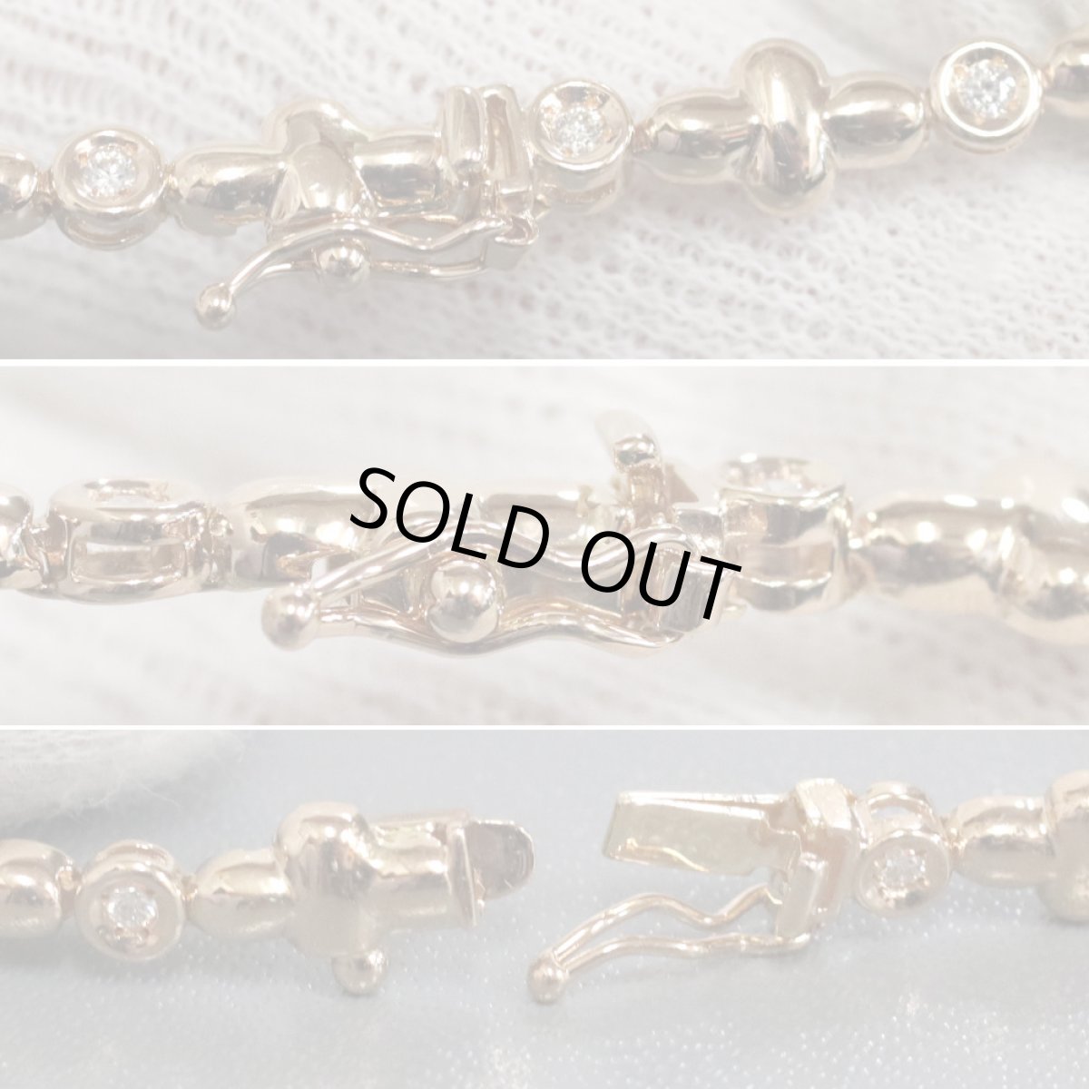 画像4: K18PGダイヤモンドブレスレット D0.22 9.5g (4)