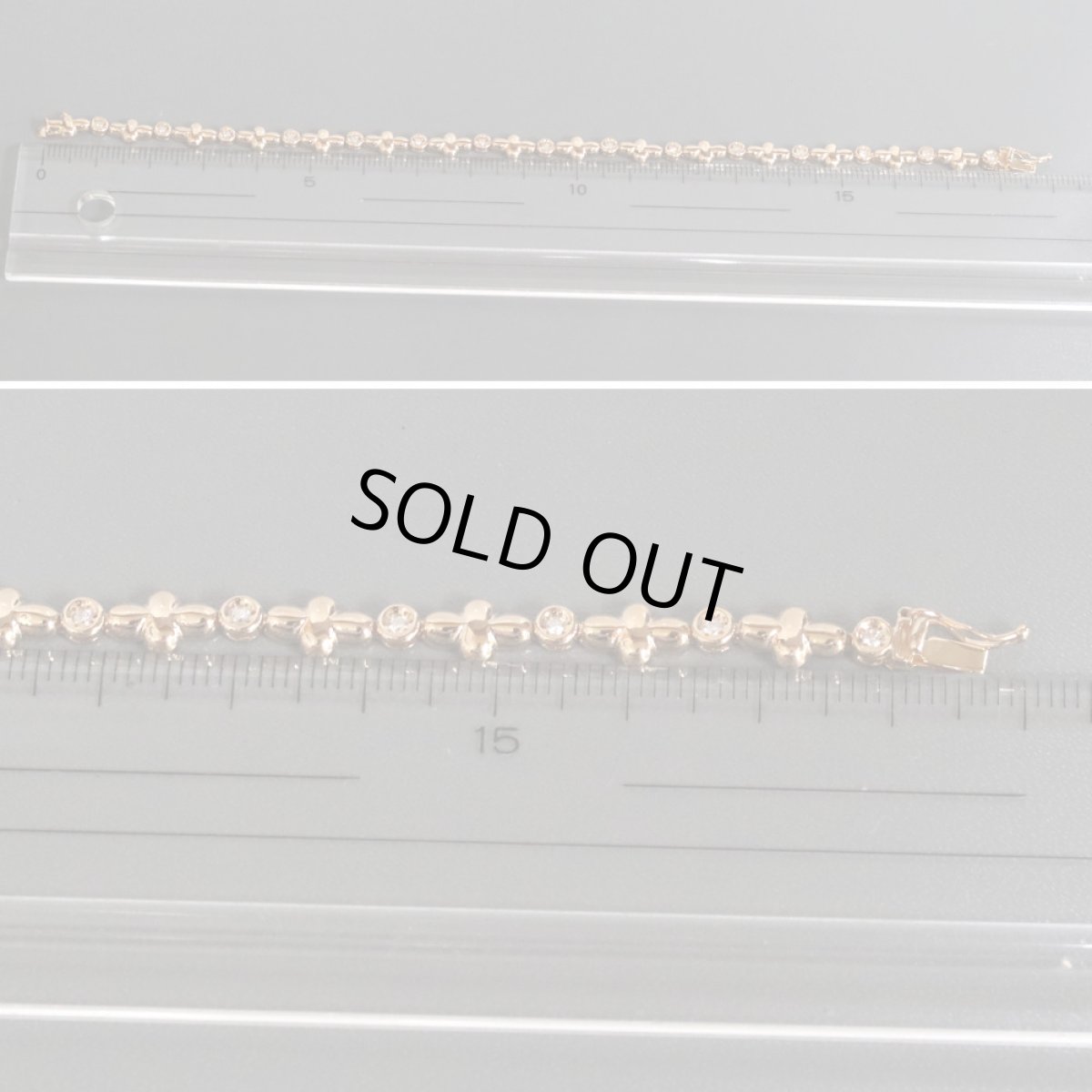 画像7: K18PGダイヤモンドブレスレット D0.22 9.5g (7)