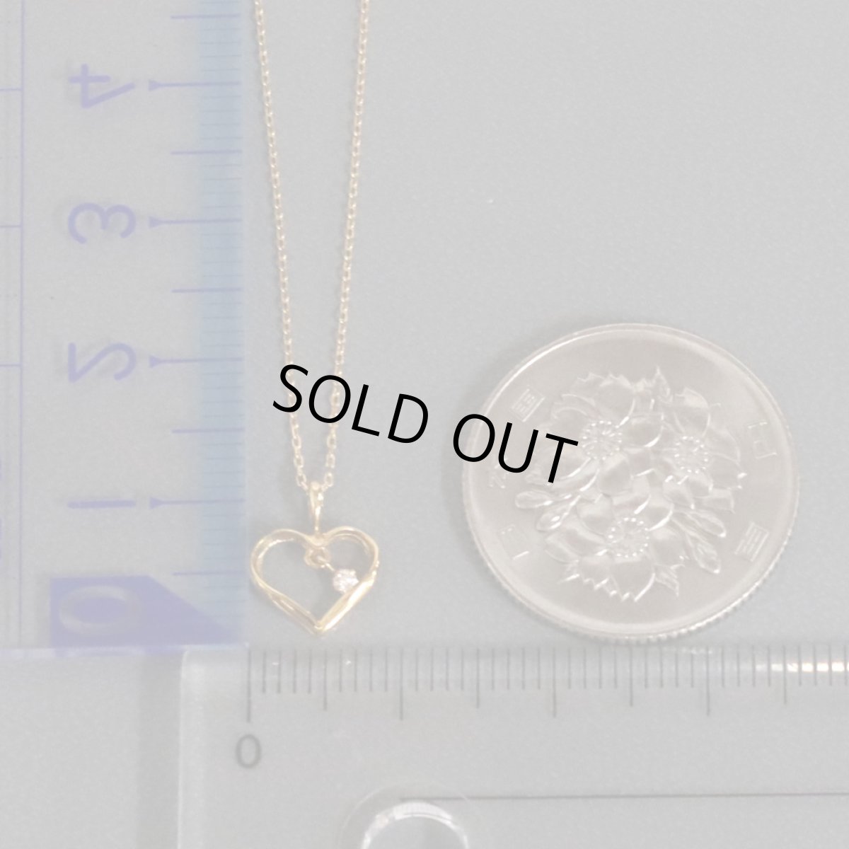 画像10: K18ダイヤモンドネックレス ハートモチーフ D0.02 1.1g (10)