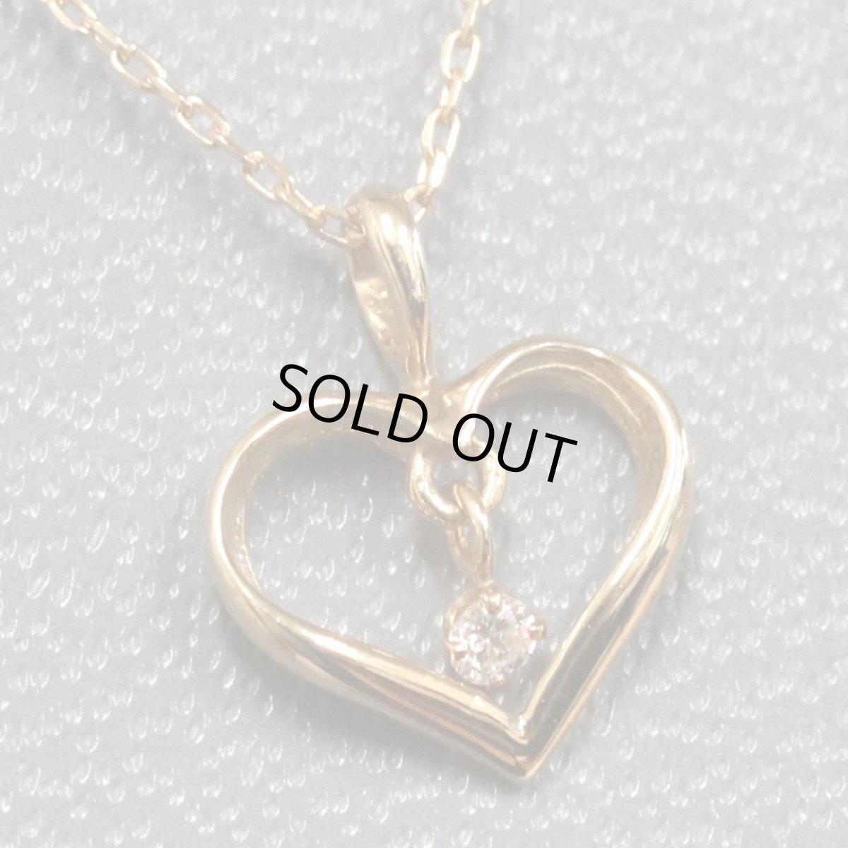 画像2: K18ダイヤモンドネックレス ハートモチーフ D0.02 1.1g (2)