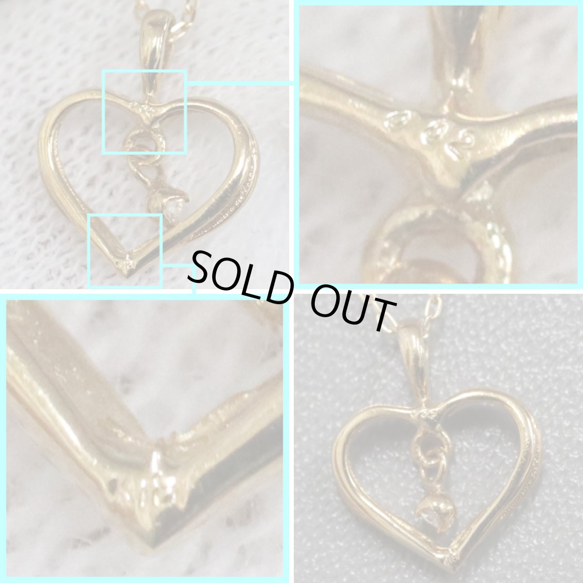 画像5: K18ダイヤモンドネックレス ハートモチーフ D0.02 1.1g (5)