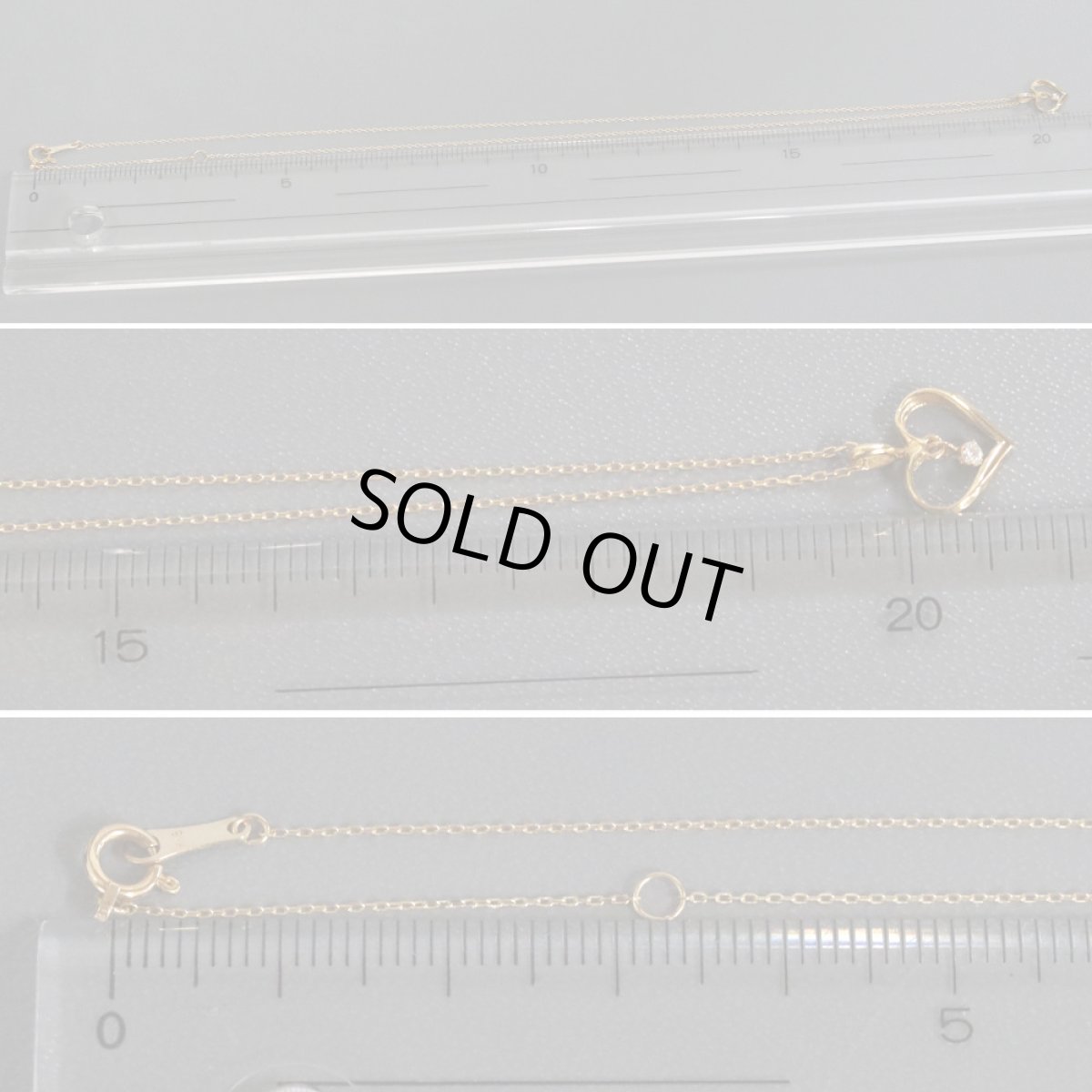 画像9: K18ダイヤモンドネックレス ハートモチーフ D0.02 1.1g (9)