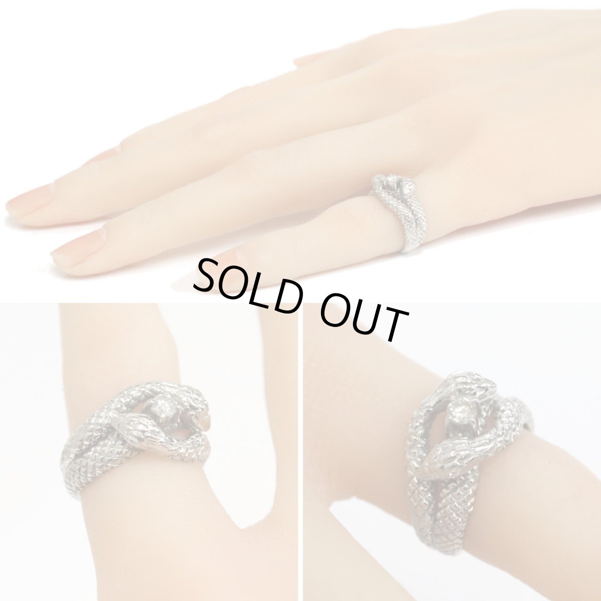 画像10: Pt900ダイヤモンドリング ヘビモチーフ D0.10 7.3g #5 (10)