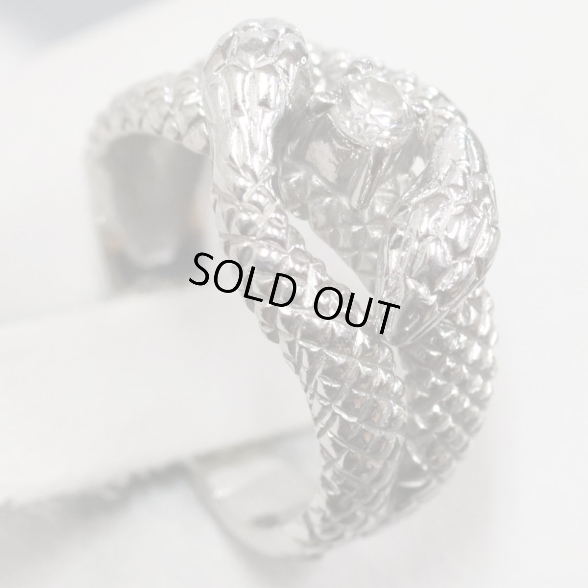 画像3: Pt900ダイヤモンドリング ヘビモチーフ D0.10 7.3g #5 (3)