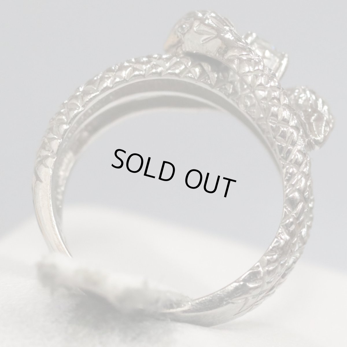 画像5: Pt900ダイヤモンドリング ヘビモチーフ D0.10 7.3g #5 (5)