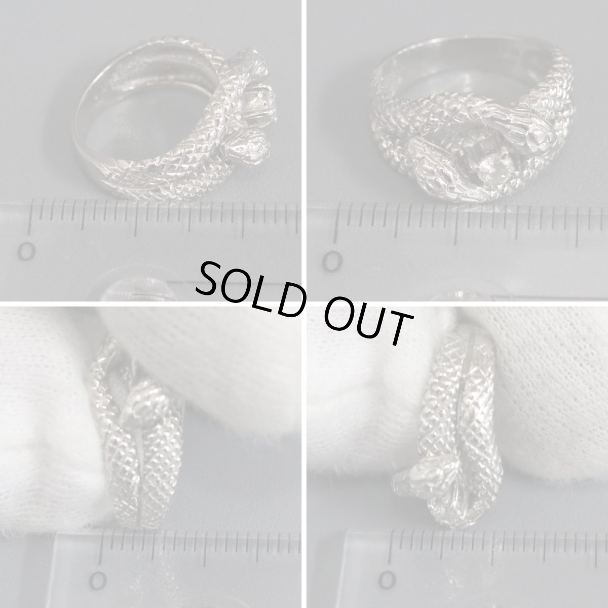 画像9: Pt900ダイヤモンドリング ヘビモチーフ D0.10 7.3g #5 (9)