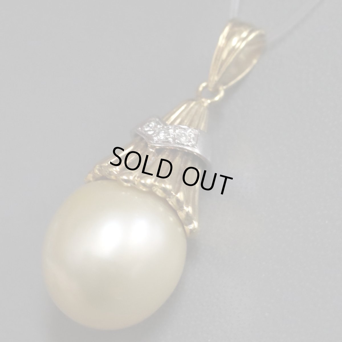 画像2: K18/Pt900パールダイヤモンドペンダントトップ D0.03 6.7g (2)