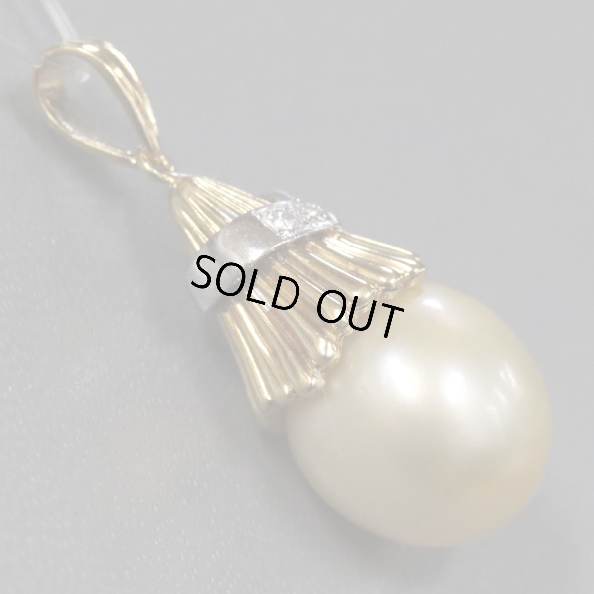 画像3: K18/Pt900パールダイヤモンドペンダントトップ D0.03 6.7g (3)