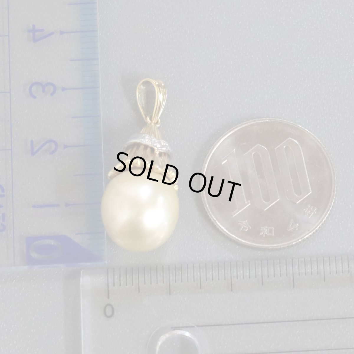 画像9: K18/Pt900パールダイヤモンドペンダントトップ D0.03 6.7g (9)