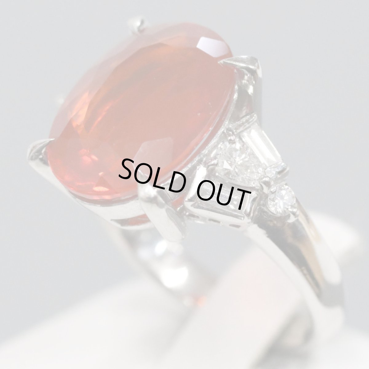 画像3: Pt900ファイヤーオパールダイヤモンドリング O3.850 D0.40 9.1g #10 (3)