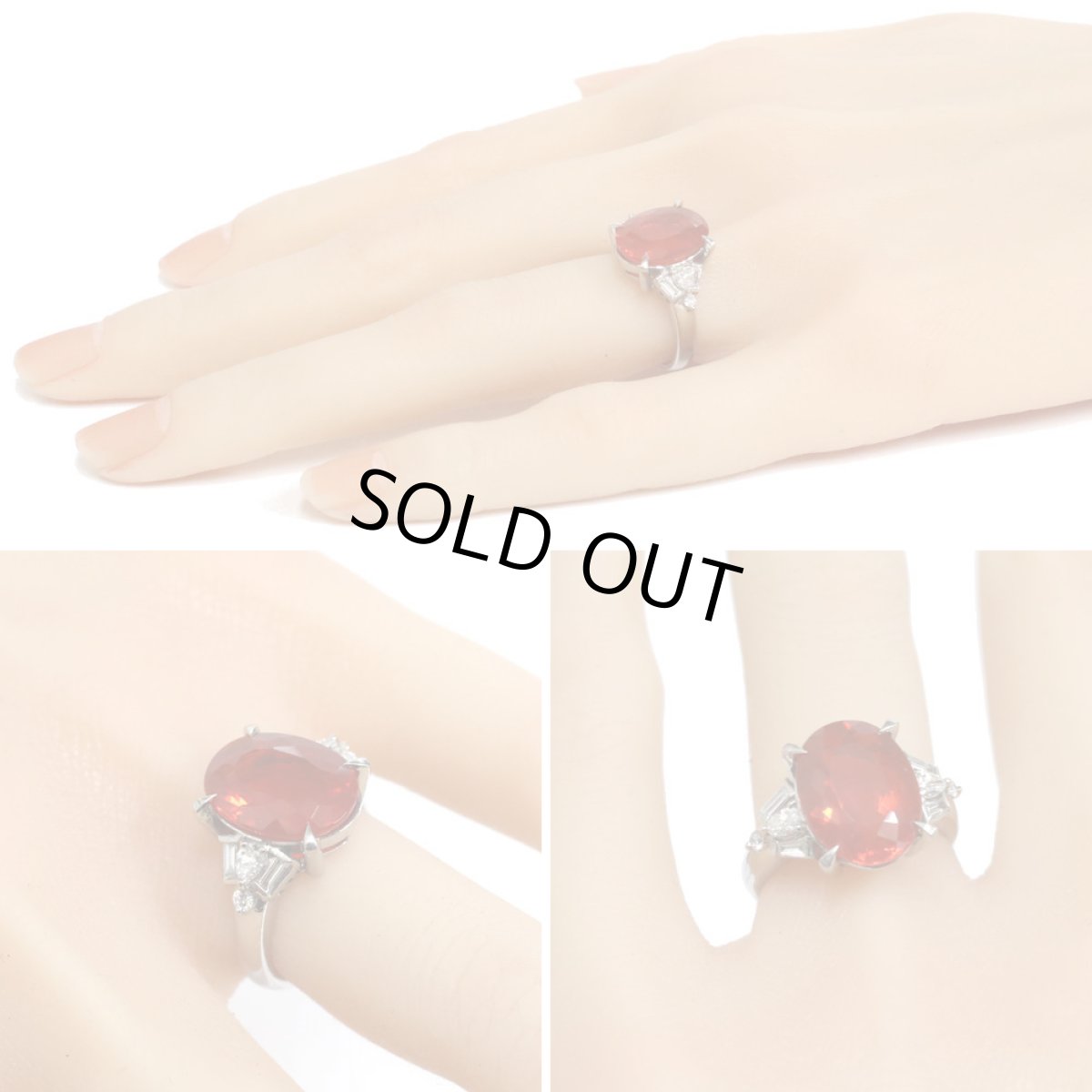 画像9: Pt900ファイヤーオパールダイヤモンドリング O3.850 D0.40 9.1g #10 (9)