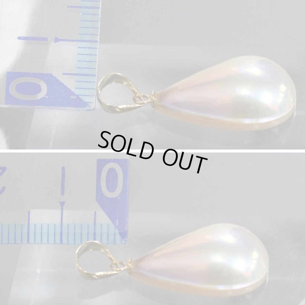 画像7: K18マベパールペンダントトップ ティアドロップ 2.0g (7)