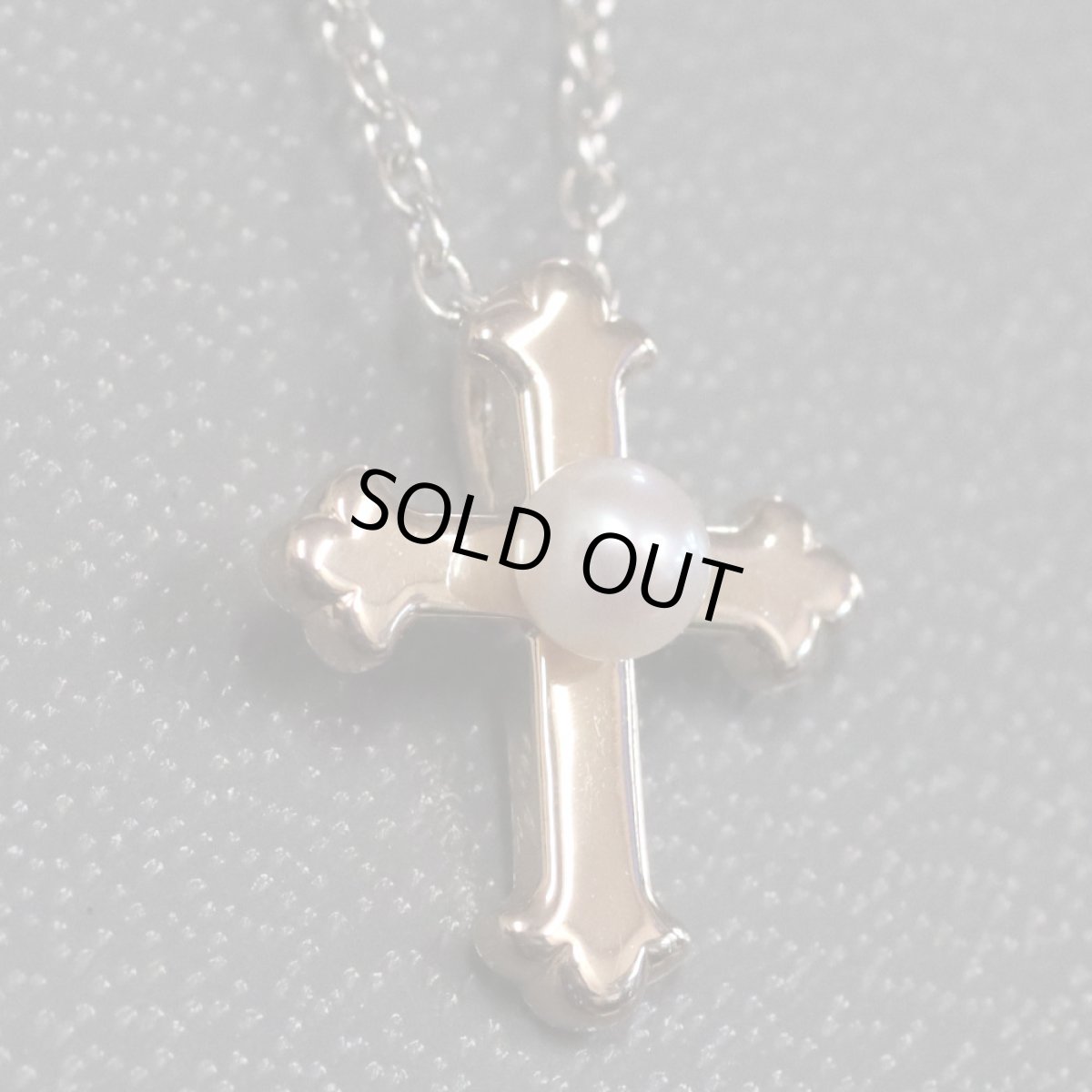 画像1: タサキ 750/K18WGパールペンダント クロスモチーフ 2.4g 40cm (1)