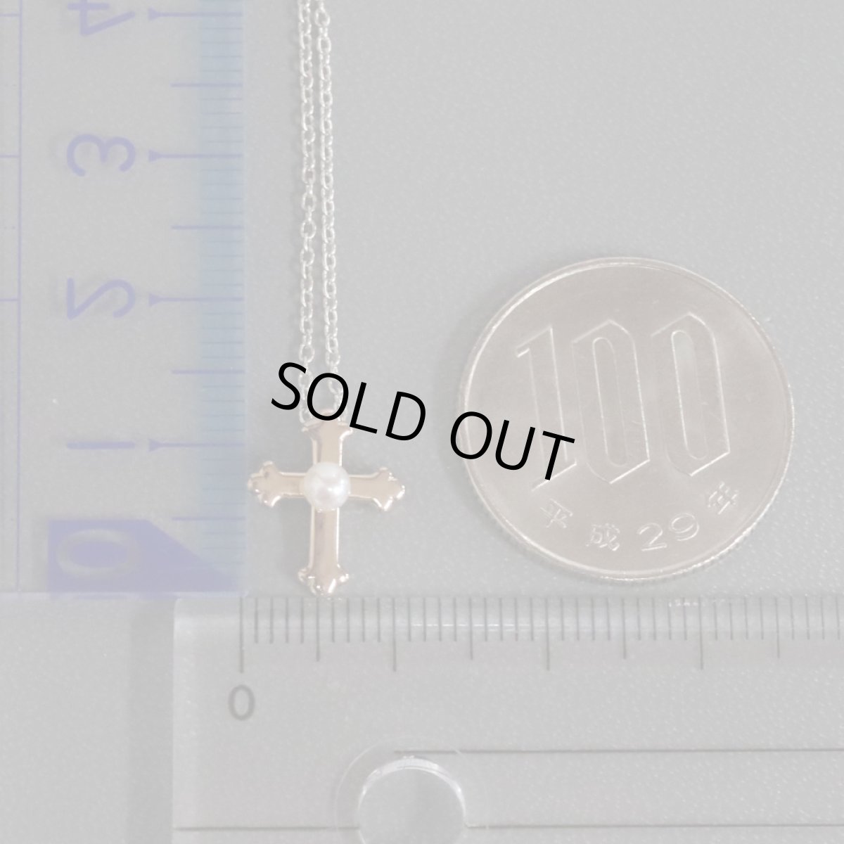 画像10: タサキ 750/K18WGパールペンダント クロスモチーフ 2.4g 40cm (10)