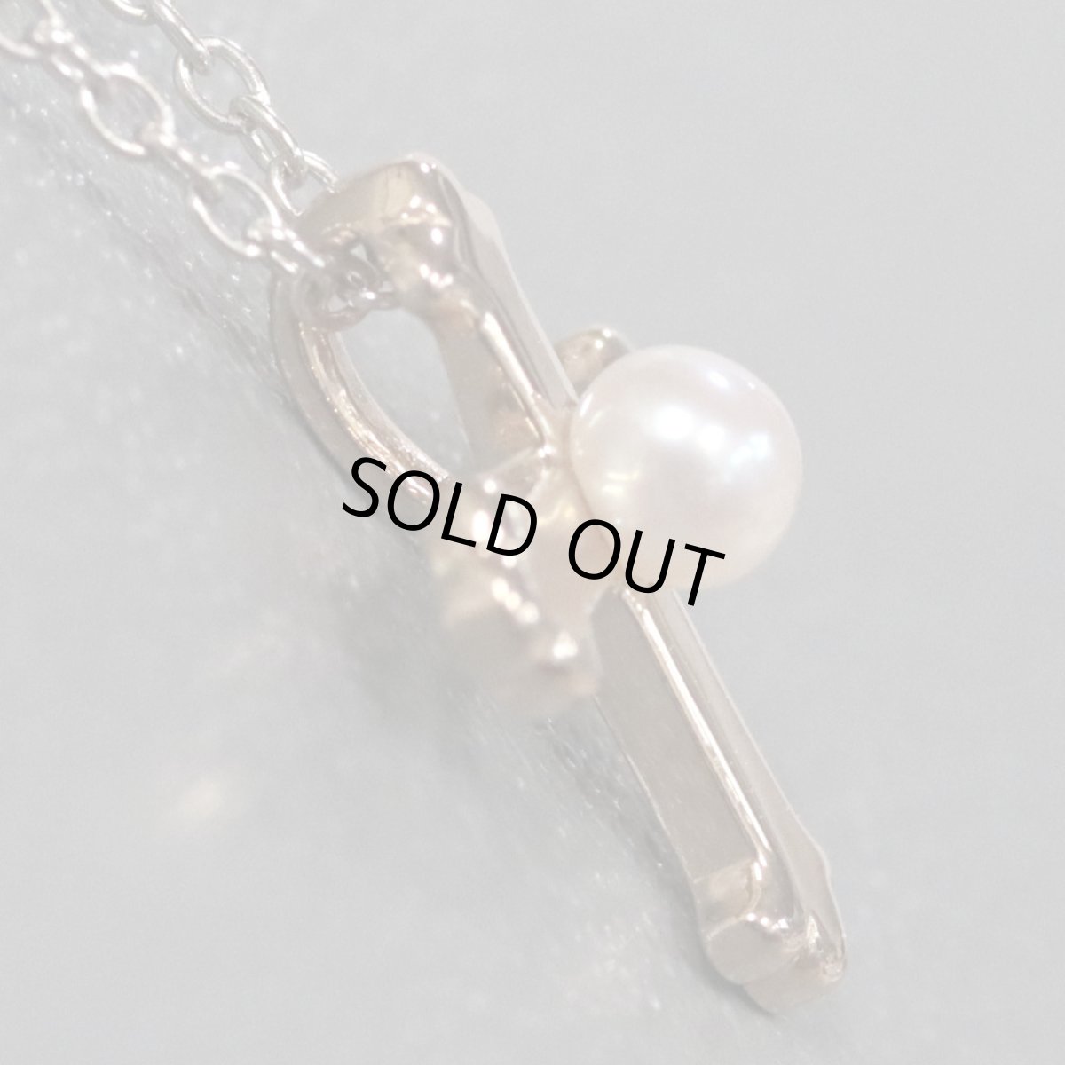 画像3: タサキ 750/K18WGパールペンダント クロスモチーフ 2.4g 40cm (3)