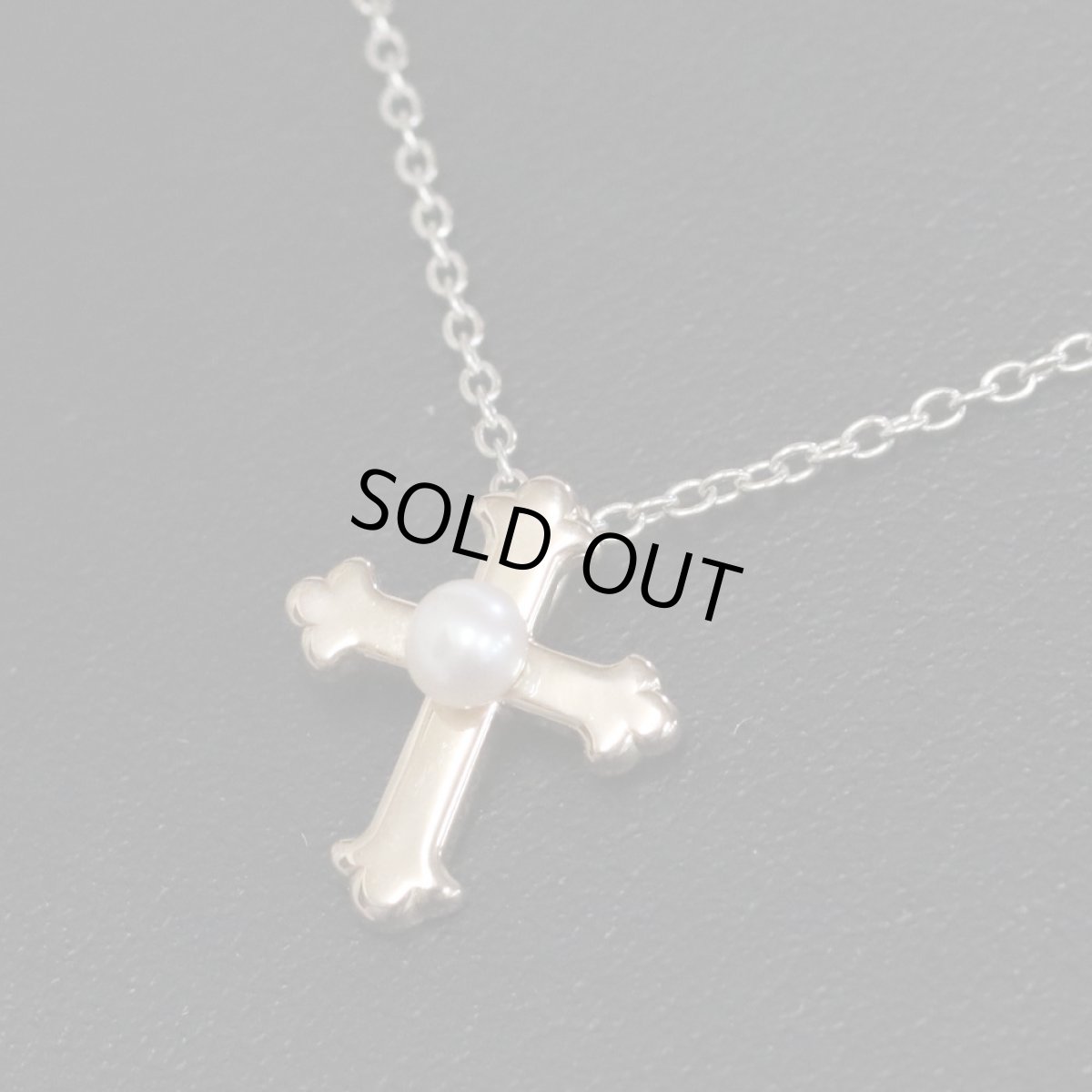 画像7: タサキ 750/K18WGパールペンダント クロスモチーフ 2.4g 40cm (7)