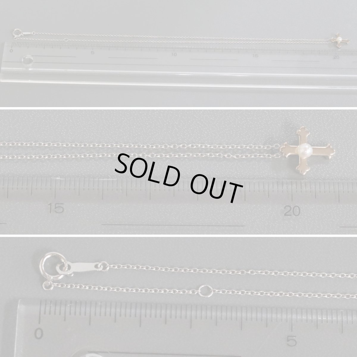 画像9: タサキ 750/K18WGパールペンダント クロスモチーフ 2.4g 40cm (9)