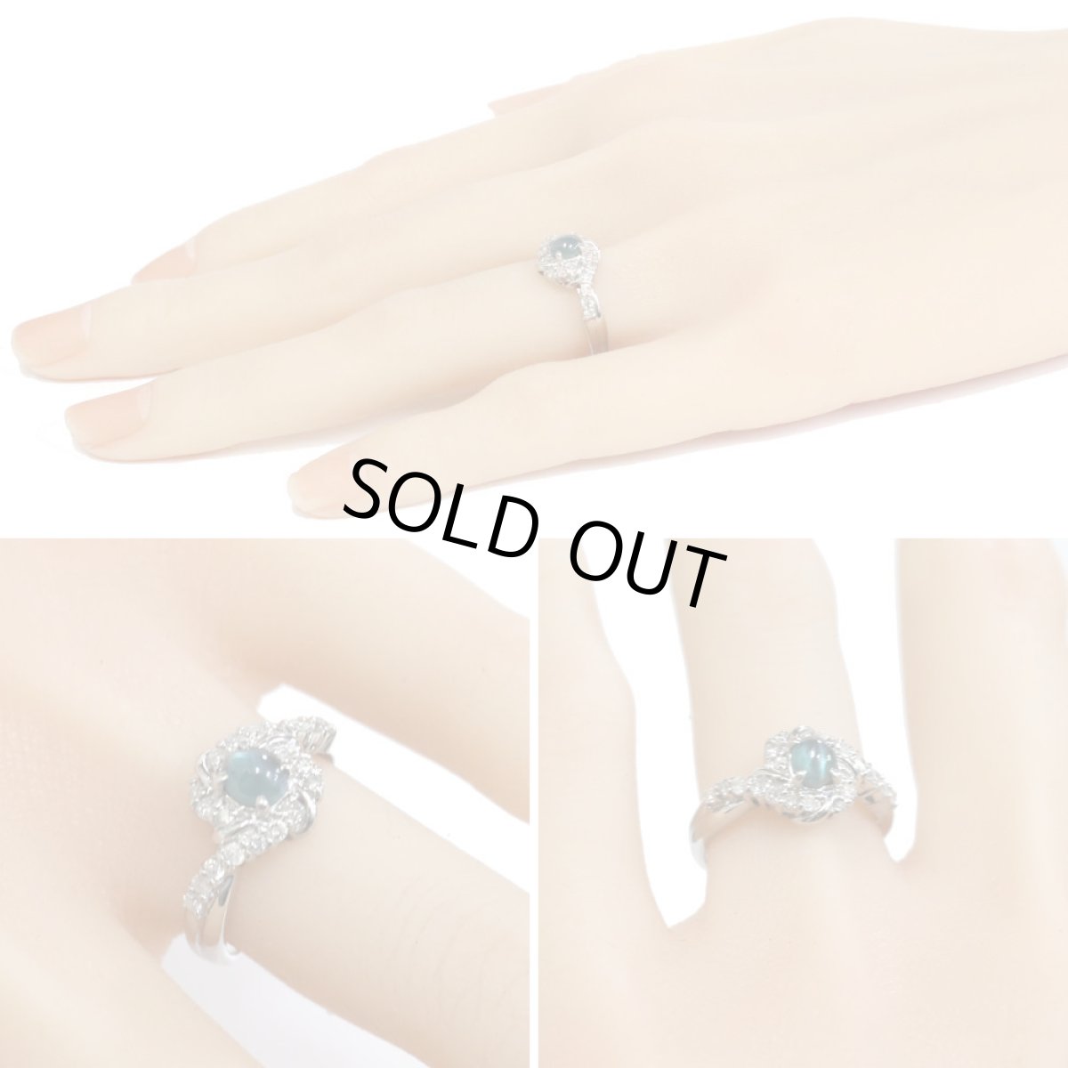 画像10: Pt900アレキサンドライトキャッツアイダイヤモンドリング A0.70 D0.30 5.3g #13 (10)