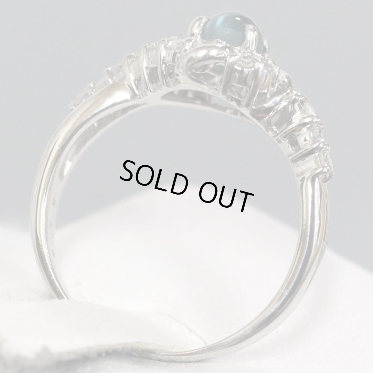 画像6: Pt900アレキサンドライトキャッツアイダイヤモンドリング A0.70 D0.30 5.3g #13 (6)