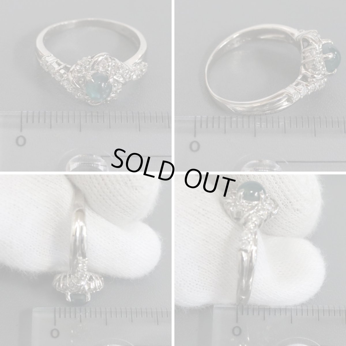 画像9: Pt900アレキサンドライトキャッツアイダイヤモンドリング A0.70 D0.30 5.3g #13 (9)