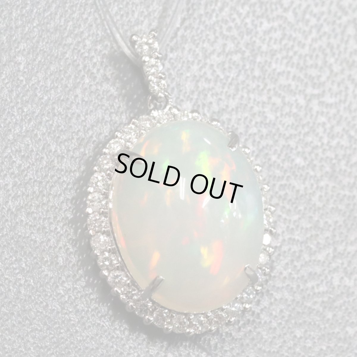 画像1: Pt900オパールダイヤモンドペンダントトップ O4.26 D0.38 3.7g (1)