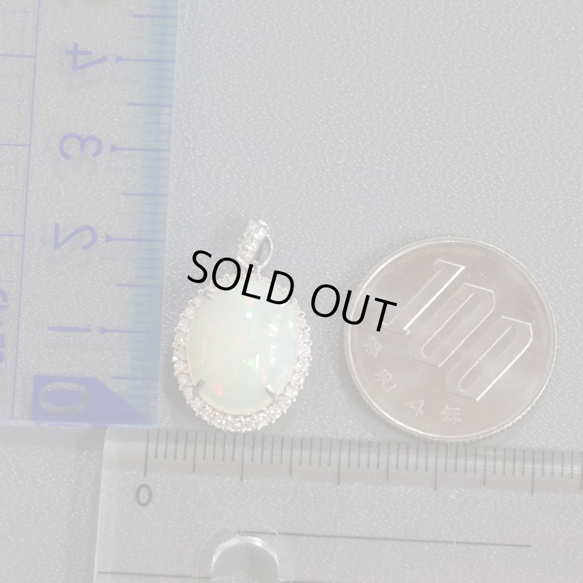 画像9: Pt900オパールダイヤモンドペンダントトップ O4.26 D0.38 3.7g (9)