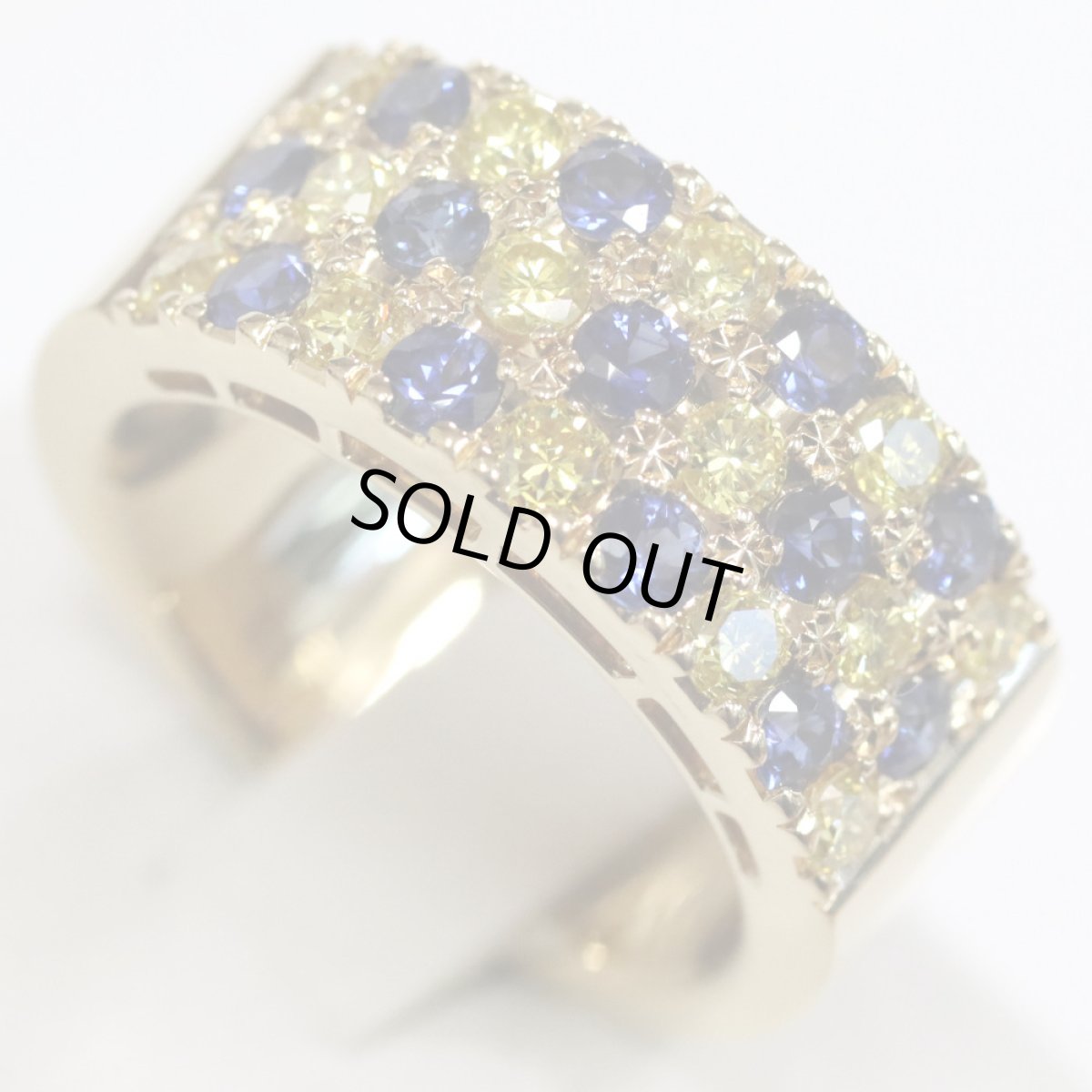 画像3: ミキモト K18サファイアイエローダイヤモンドリング S0.73 D0.60 10.9g #8 (3)