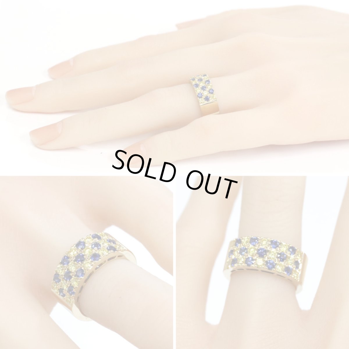 画像9: ミキモト K18サファイアイエローダイヤモンドリング S0.73 D0.60 10.9g #8 (9)