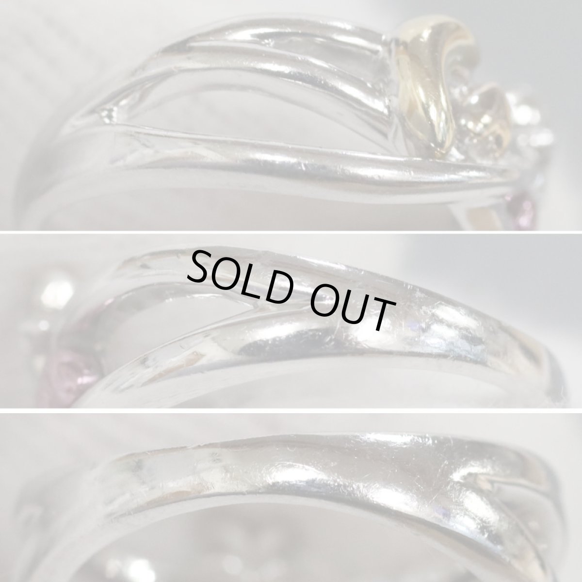 画像6: 紫凛 K18WG/K18パープルゴールドダイヤモンドリング D0.07 6.4g #10 (6)