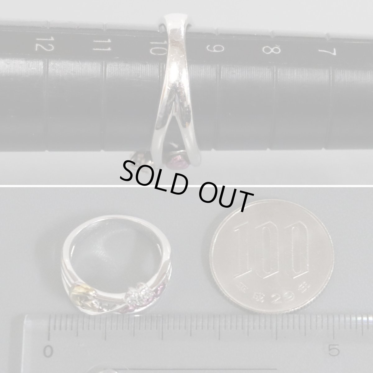 画像8: 紫凛 K18WG/K18パープルゴールドダイヤモンドリング D0.07 6.4g #10 (8)