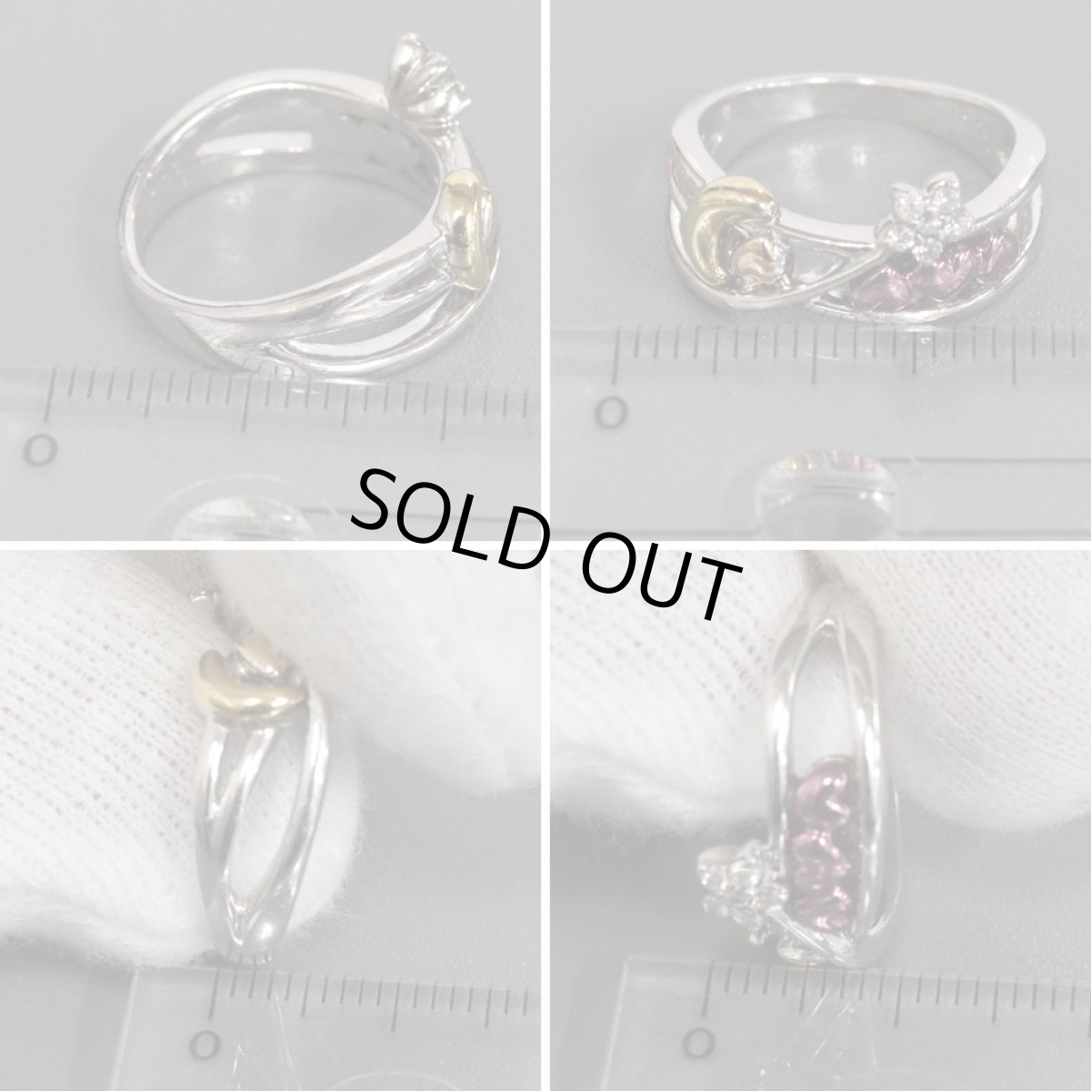 画像9: 紫凛 K18WG/K18パープルゴールドダイヤモンドリング D0.07 6.4g #10 (9)