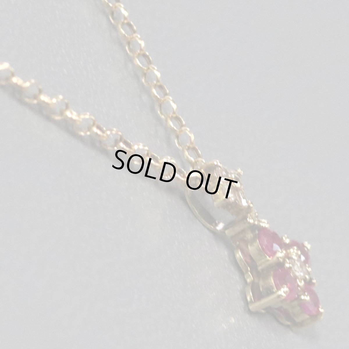 画像3: K18ルビーダイヤモンドペンダント フラワーモチーフ R0.40 D0.08 2.2g (3)